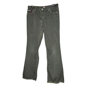 Y2K Tommy Hilfiger Jeans Size 13 Frayed Hem Bootcut Denim‎ Indie Granola Earthy